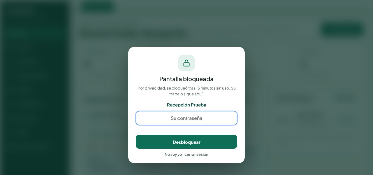 Pantalla bloqueada tras 15 minutos sin uso