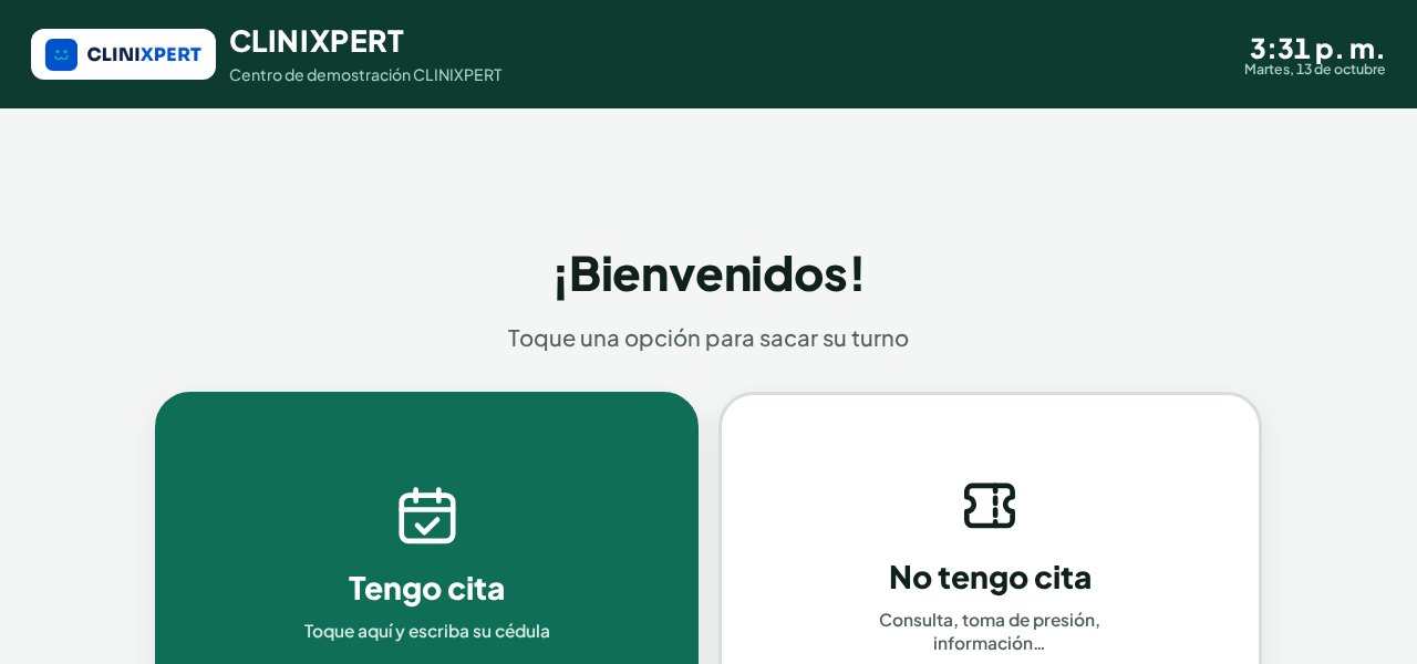 Kiosco: Tengo cita o No tengo cita
